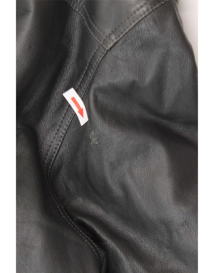Giacca in pelle vintage da uomo UK 42 XL nera