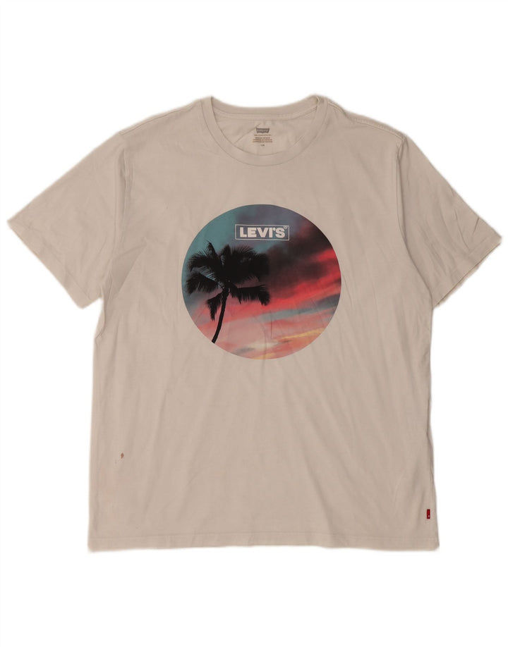 T-shirt grafica da uomo LEVI'S Top grande in cotone bianco sporco