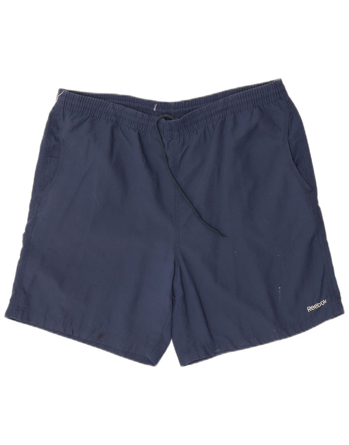 Pantaloncini sportivi Reebok da uomo di grandi dimensioni in nylon blu navy