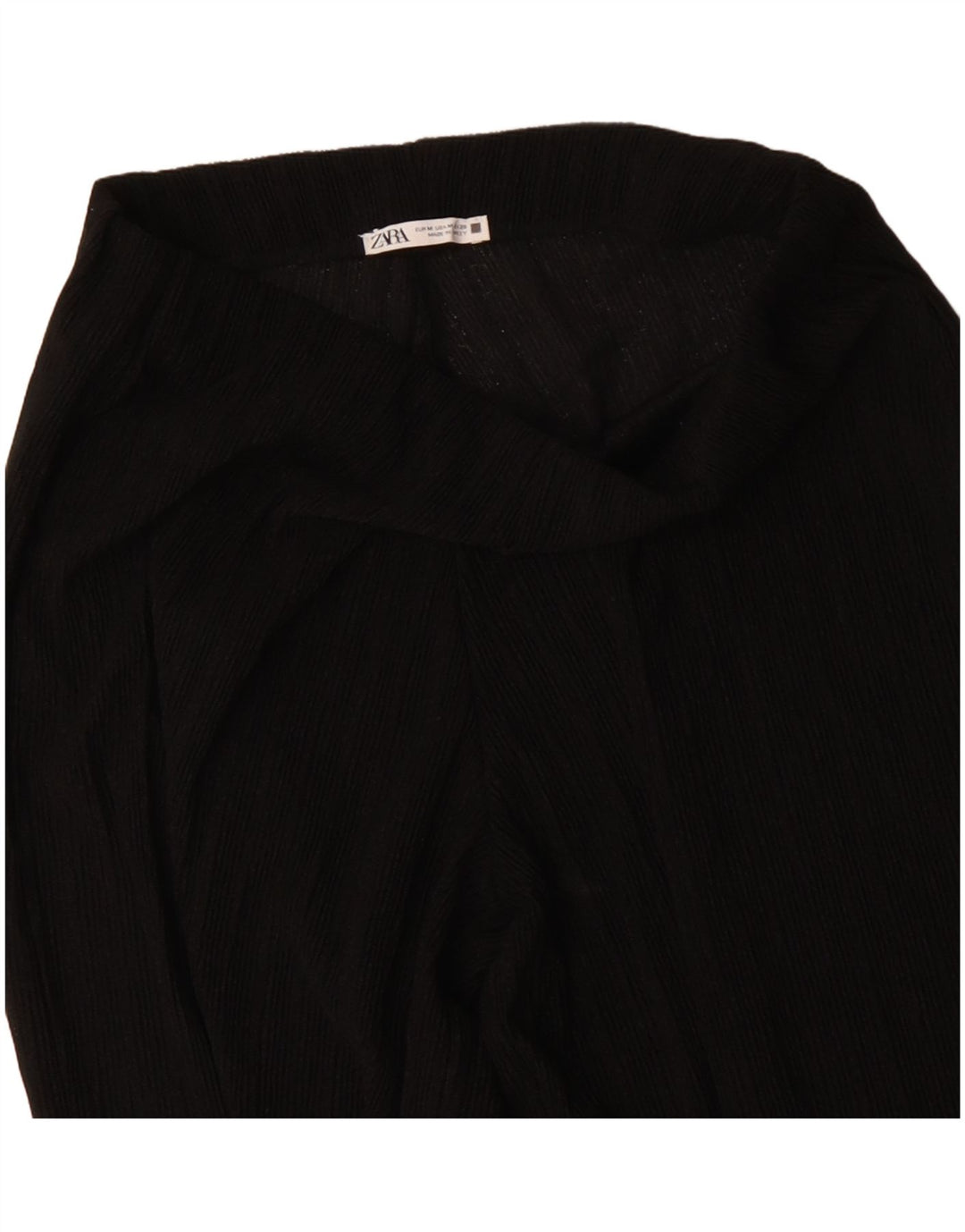 Pantaloni casual da donna ZARA a gamba larga medi W30 L27 poliestere nero