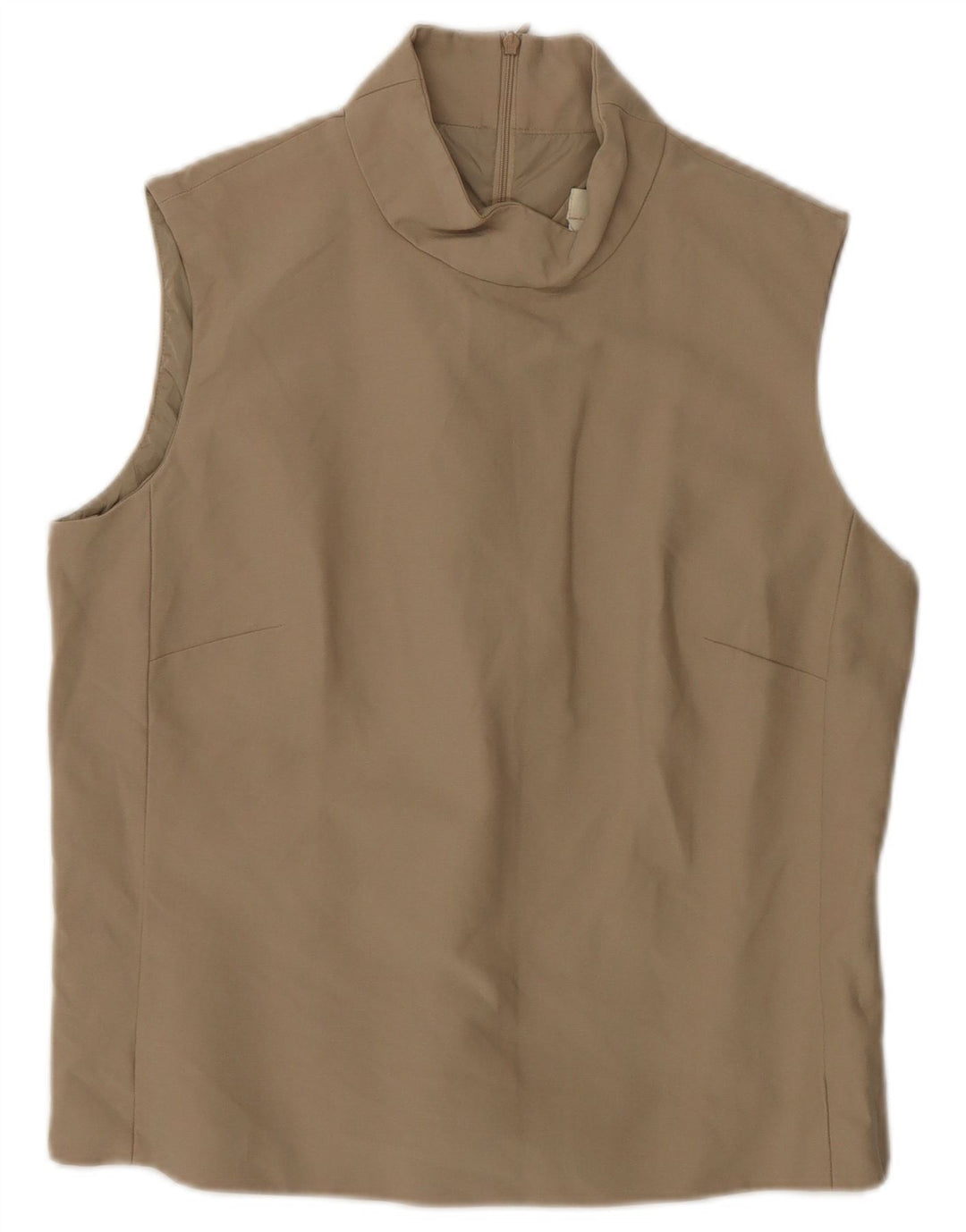 Top camicetta senza maniche da donna Max Mara UK 10 piccolo cotone beige