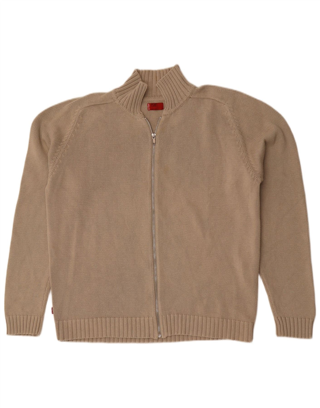 Maglione cardigan con zip intera da uomo Levi's XL in cotone beige