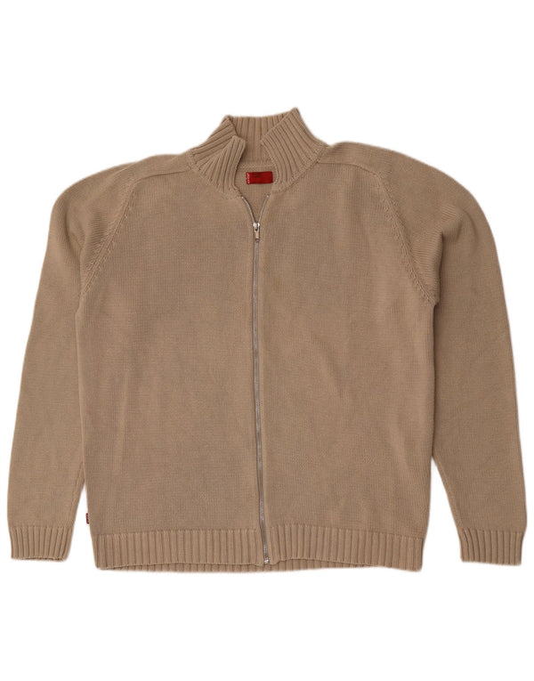 Maglione cardigan con zip intera da uomo Levi's XL in cotone beige
