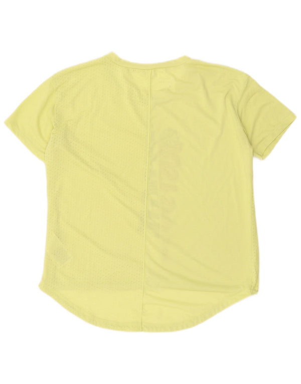 T-shirt grafica Nike Dri Fit da donna, taglia UK 16, grande, poliestere giallo