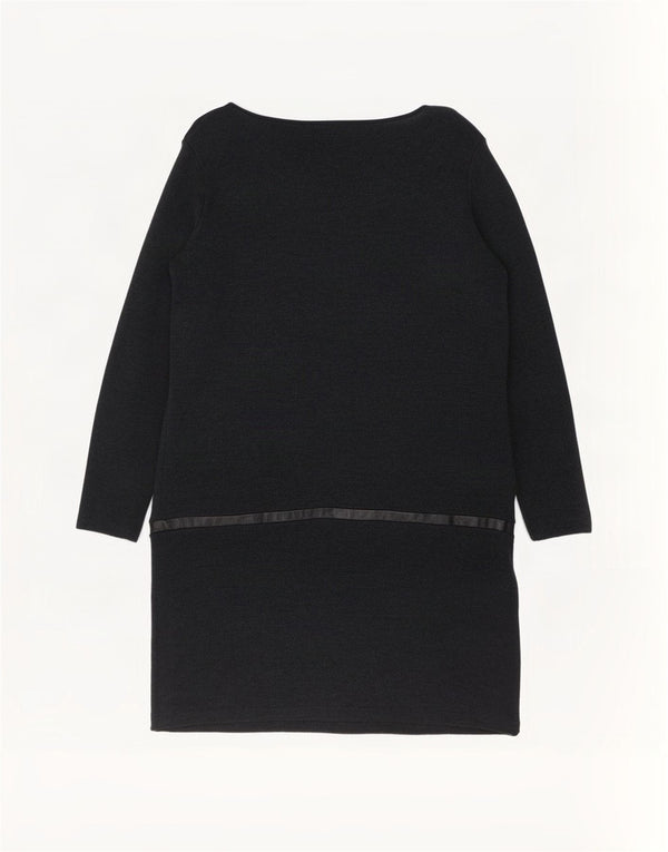 Abito maglione a maniche lunghe da donna Cos UK 14 Lana merino nera media