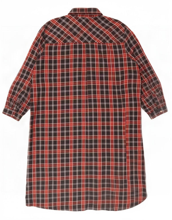 Abito camicia da donna con maniche a 3/4 Zara UK 16 Cotone a quadri multicolore grande