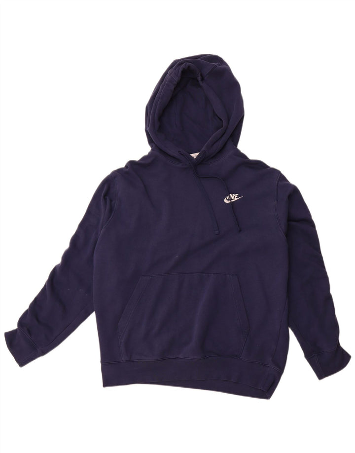 Felpa con cappuccio grafica da uomo Nike Large in cotone blu navy