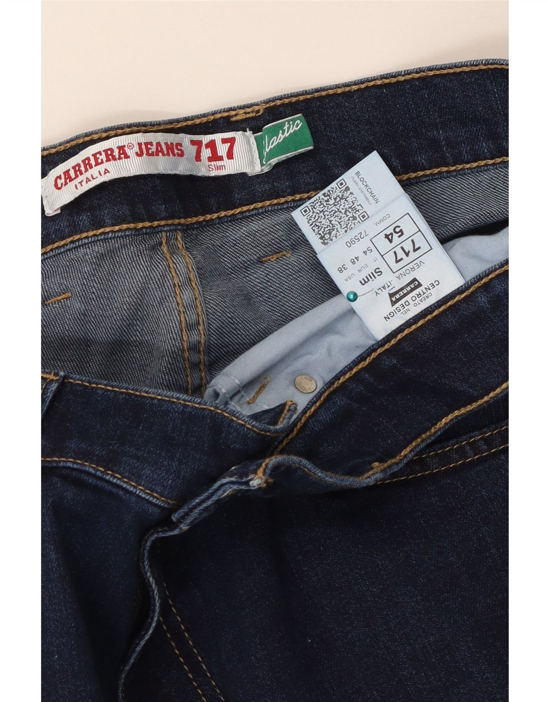 CARRERA Jeans slim da uomo 717 W38 L29 cotone blu navy