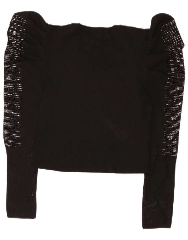 Top a maniche lunghe da donna Zara UK 12 medio nero