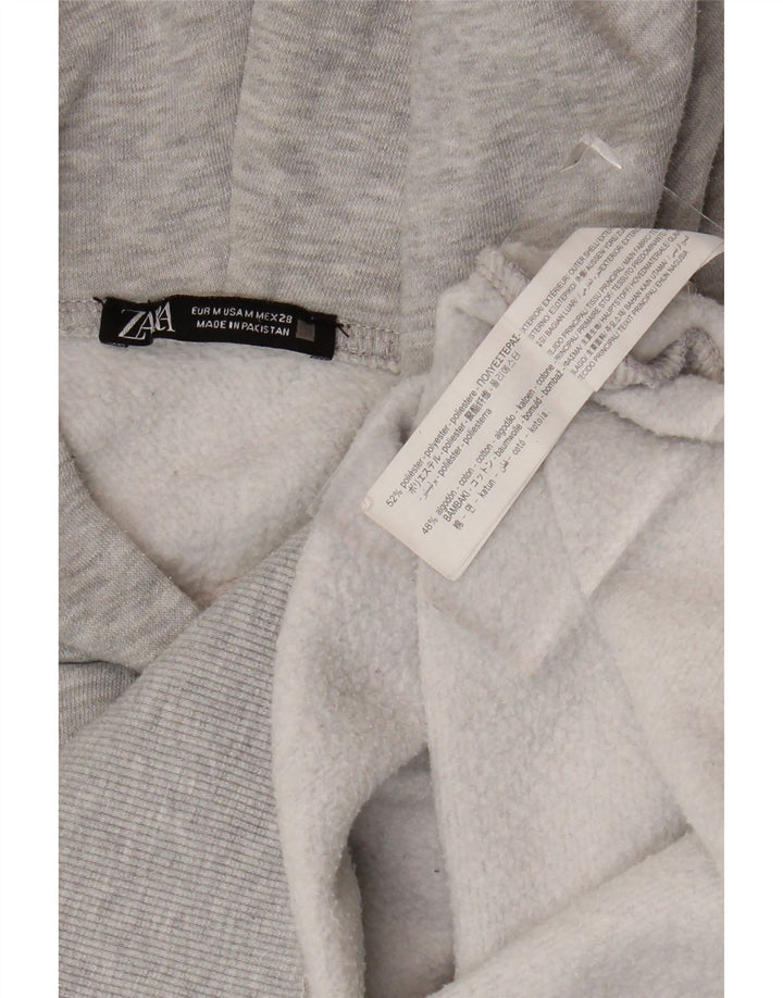 Maglione oversize con cappuccio da donna Zara UK 14 Poliestere grigio medio