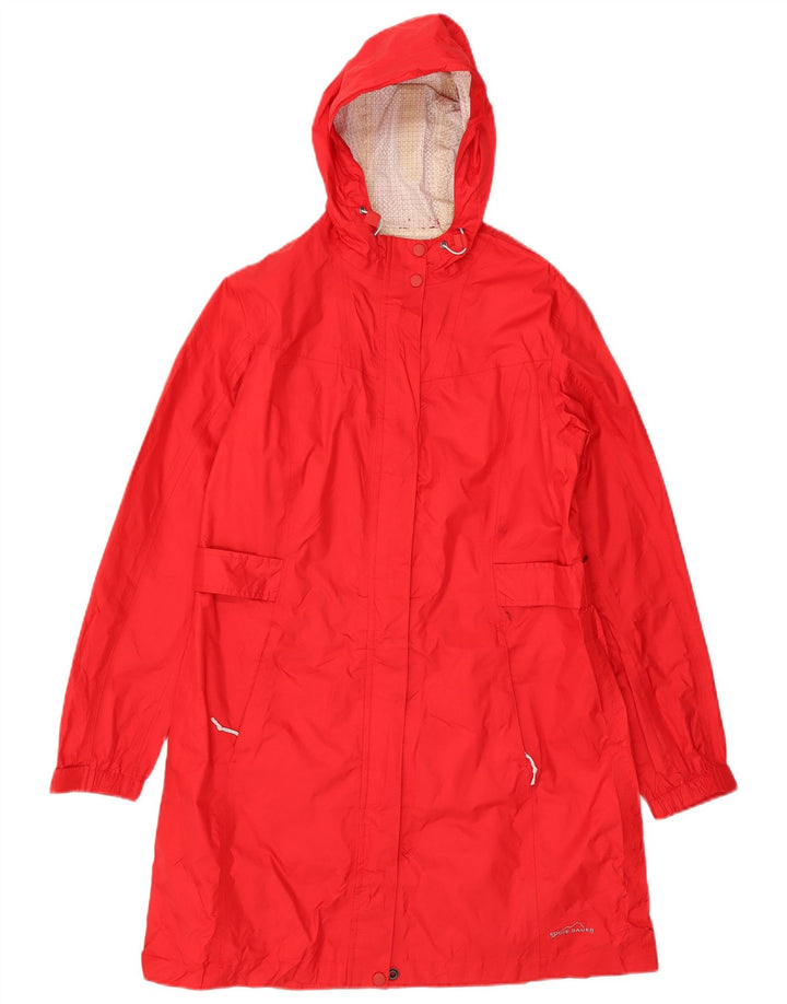 Impermeabile con cappuccio da donna Eddie Bauer UK 14 nylon rosso medio