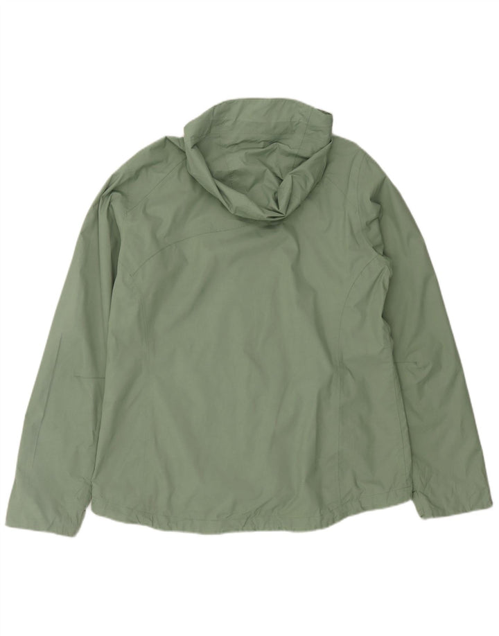 JACK WOLFSKIN Womens Hooded Rain Jacket UK 16 Large  Green Polyamide