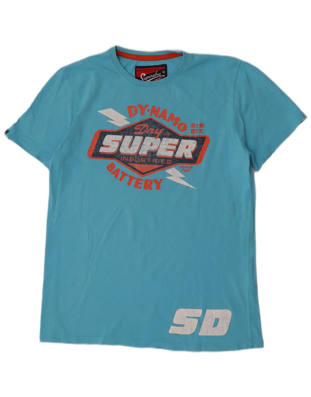 T-shirt grafica regolare da uomo Superdry Top XL in cotone blu