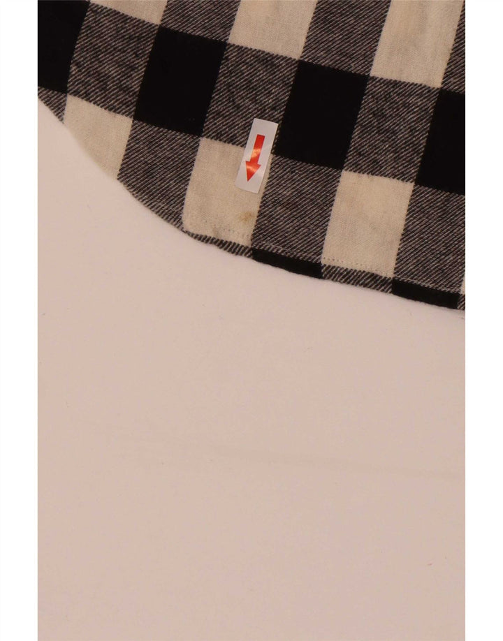 Camicia da uomo in flanella French Connection, cotone a quadri neri medi