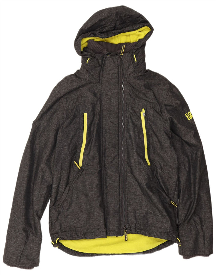 Giacca a vento con cappuccio da uomo Superdry Windattacker UK 40 Large in nylon grigio