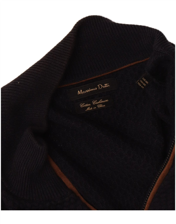 Maglione cardigan da uomo Massimo Dutti 2XL cotone blu navy