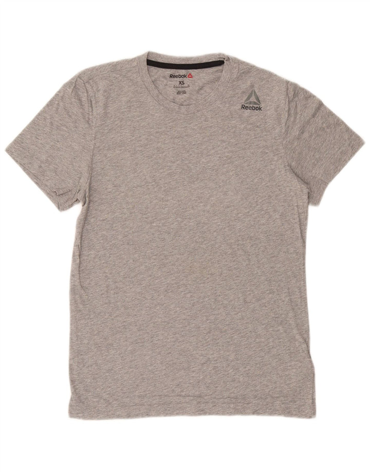 T-shirt da uomo REEBOK Top XS in cotone chiazzato grigio
