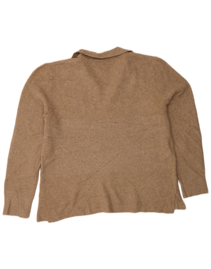 J. CREW Maglione oversize da donna con collo a polo oversize UK 16 Large Marrone