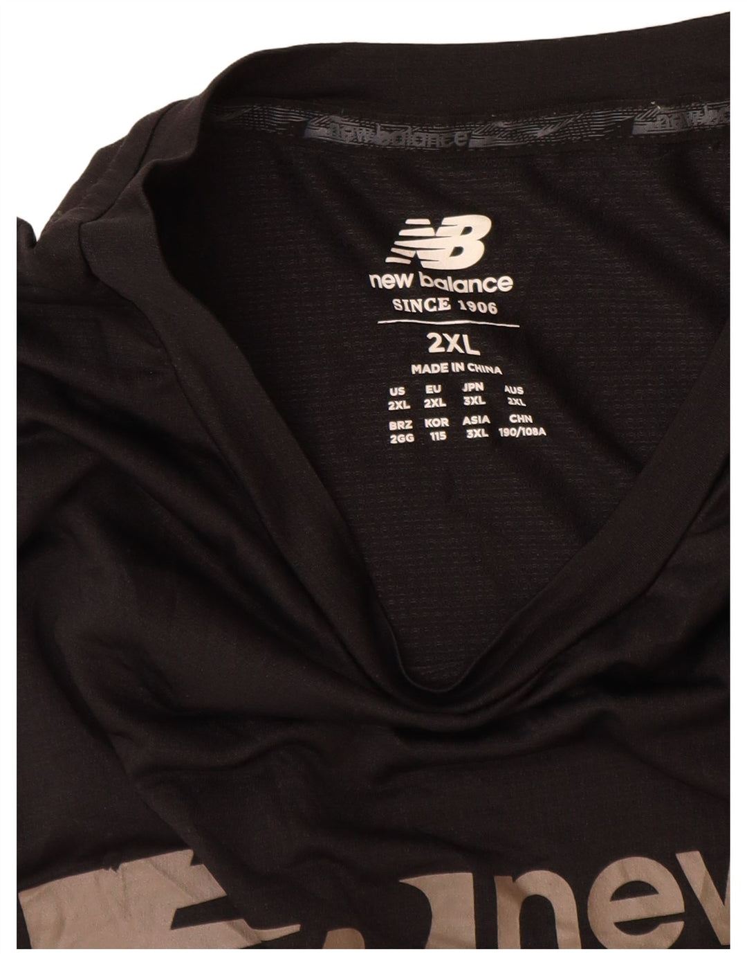 T-shirt grafica da uomo New Balance Top 2XL poliestere nero