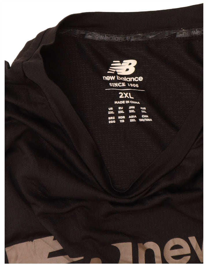 T-shirt grafica da uomo New Balance Top 2XL poliestere nero