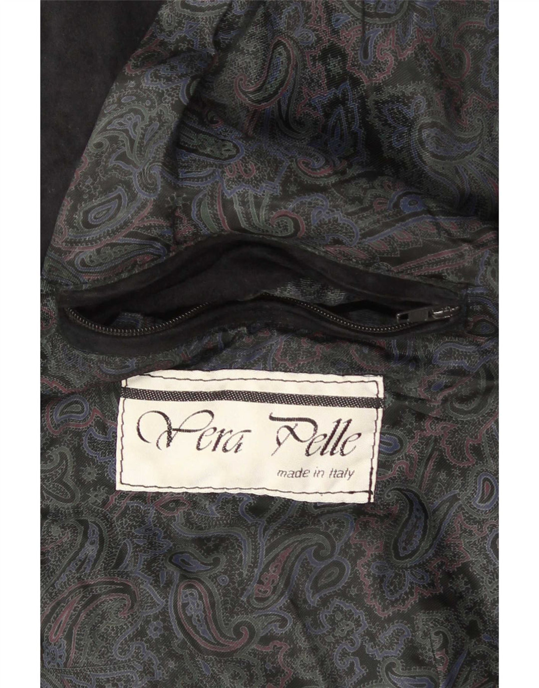 Giubbotto bomber in pelle scamosciata vintage da uomo UK 36 piccolo in pelle nera