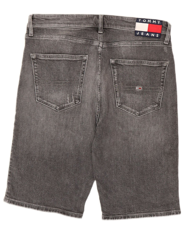 Pantaloncini di jeans da uomo Tommy Hilfiger W32 cotone grigio medio