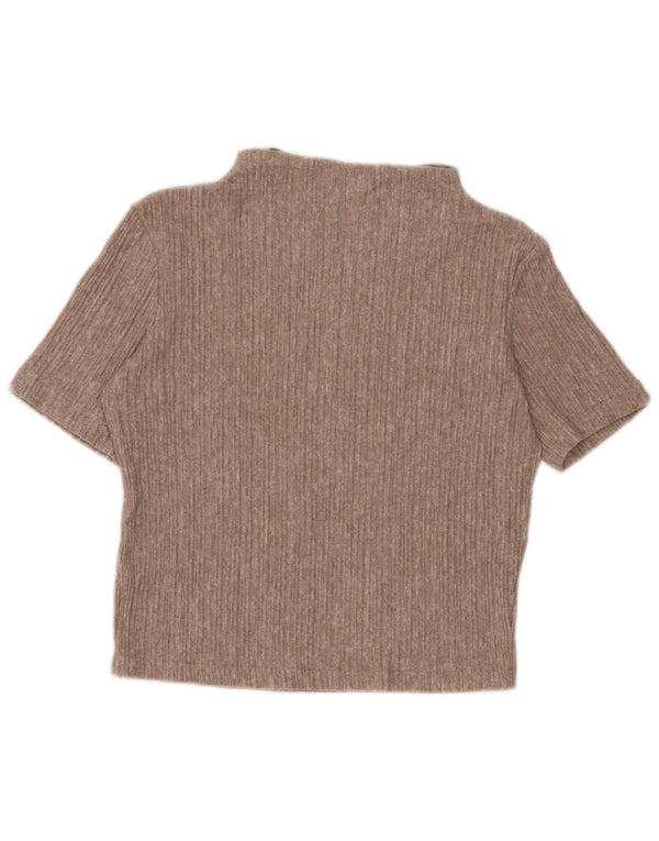 Top corto in camicetta corta da donna Zara UK 10 piccolo marrone
