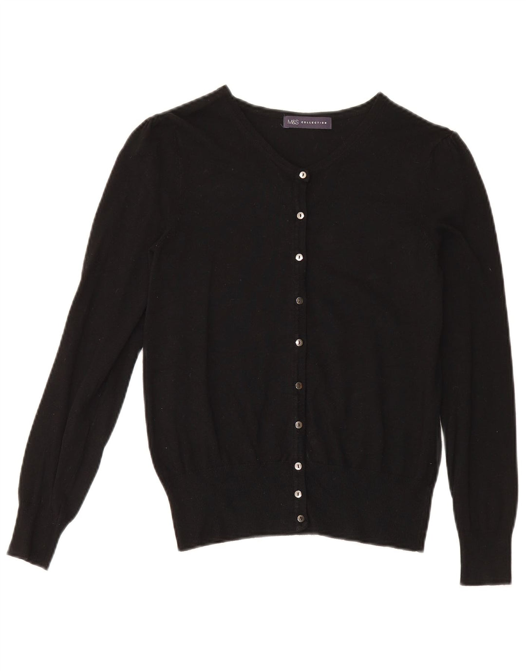 Maglione cardigan da donna Marks & Spencer UK 10 piccolo nero