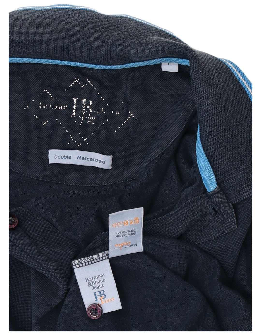 Polo da uomo Harmont & Blaine grande in cotone blu navy