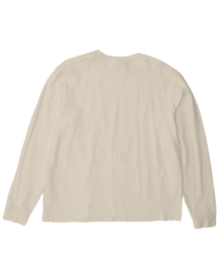 Top Zara da uomo a maniche lunghe grande in cotone bianco
