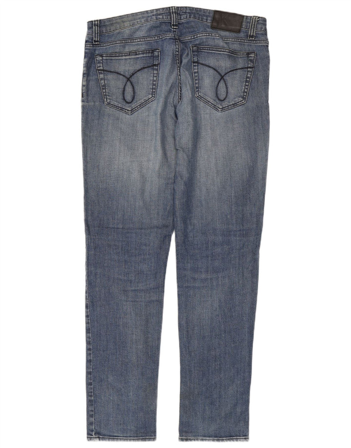Jeans slim da uomo Calvin Klein W34 L34 cotone blu