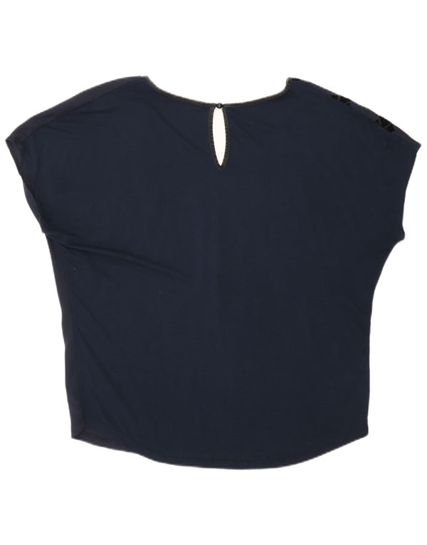 Desigual Camicetta grafica da donna Top UK 16 Large Blu Navy geometrico