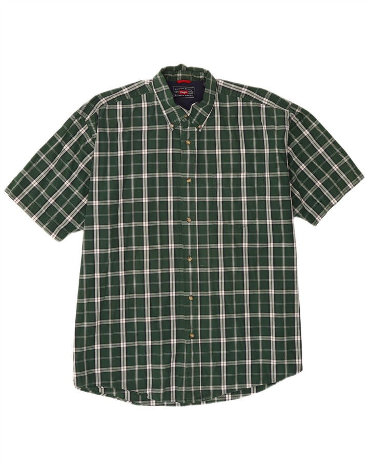 Camicia a maniche corte da uomo Wrangler XL in cotone a quadri verdi