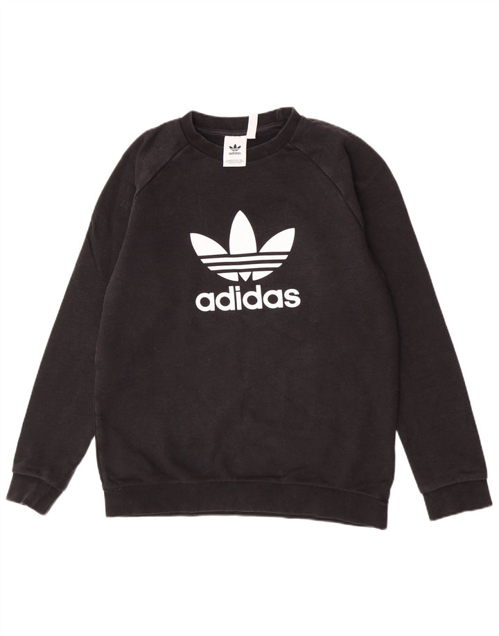 Felpa grafica da uomo Adidas Felpa media in cotone nero