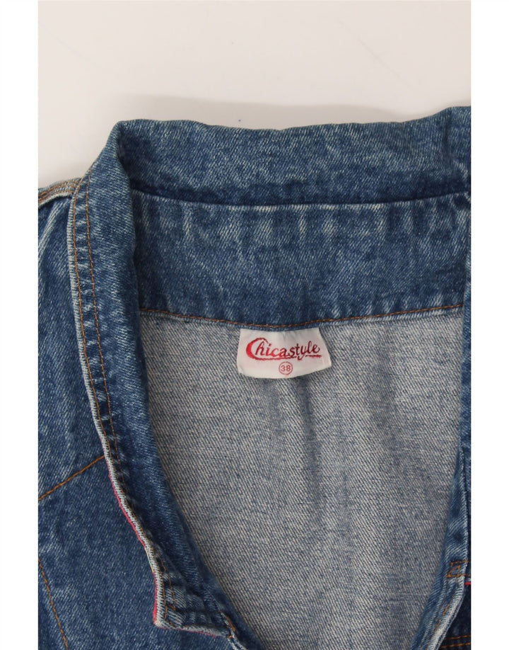 VINTAGE Womens Oversized Denim Coat EU 38 Medium Blue Cotton Vintage Vintage and Second-Hand Vintage from Messina Hembry 