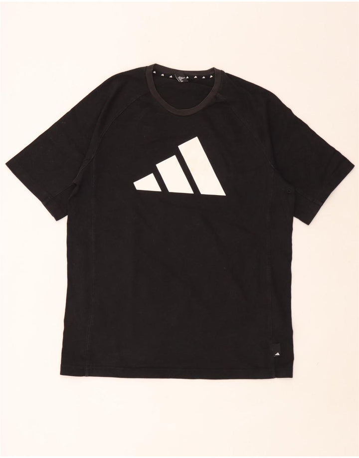 T-shirt grafica da uomo Adidas Top media nera