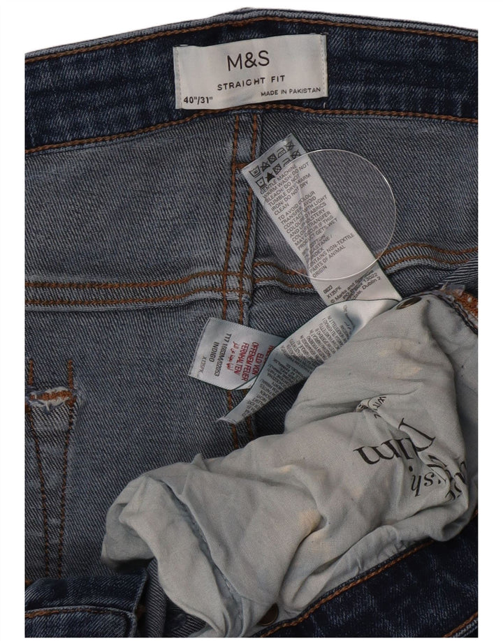 Jeans dritti da uomo Marks & Spencer W40 L31 cotone blu