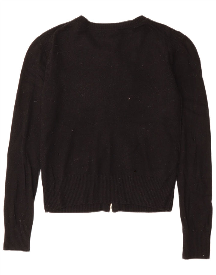 Maglione cardigan corto da donna Juicy Couture UK 10 piccolo lana nera
