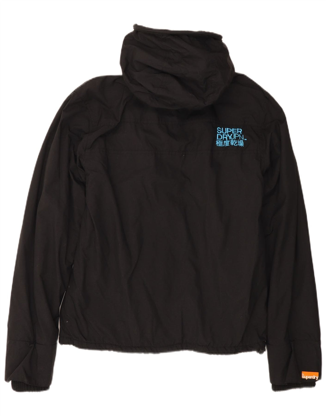 Giacca a vento con cappuccio da donna SUPERDRY UK 16 grande nylon nero