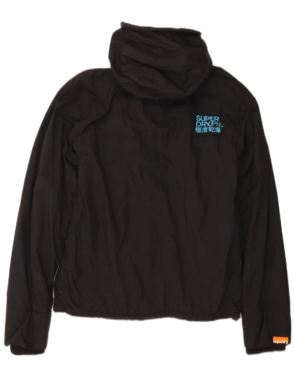 Giacca a vento con cappuccio da donna SUPERDRY UK 16 grande nylon nero