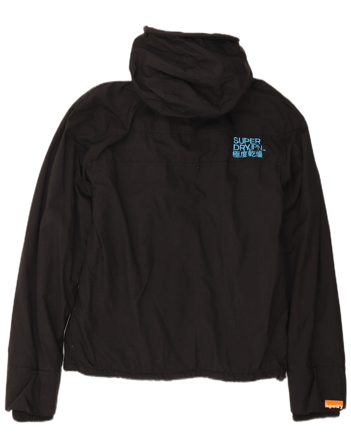 Giacca a vento con cappuccio da donna SUPERDRY UK 16 grande nylon nero