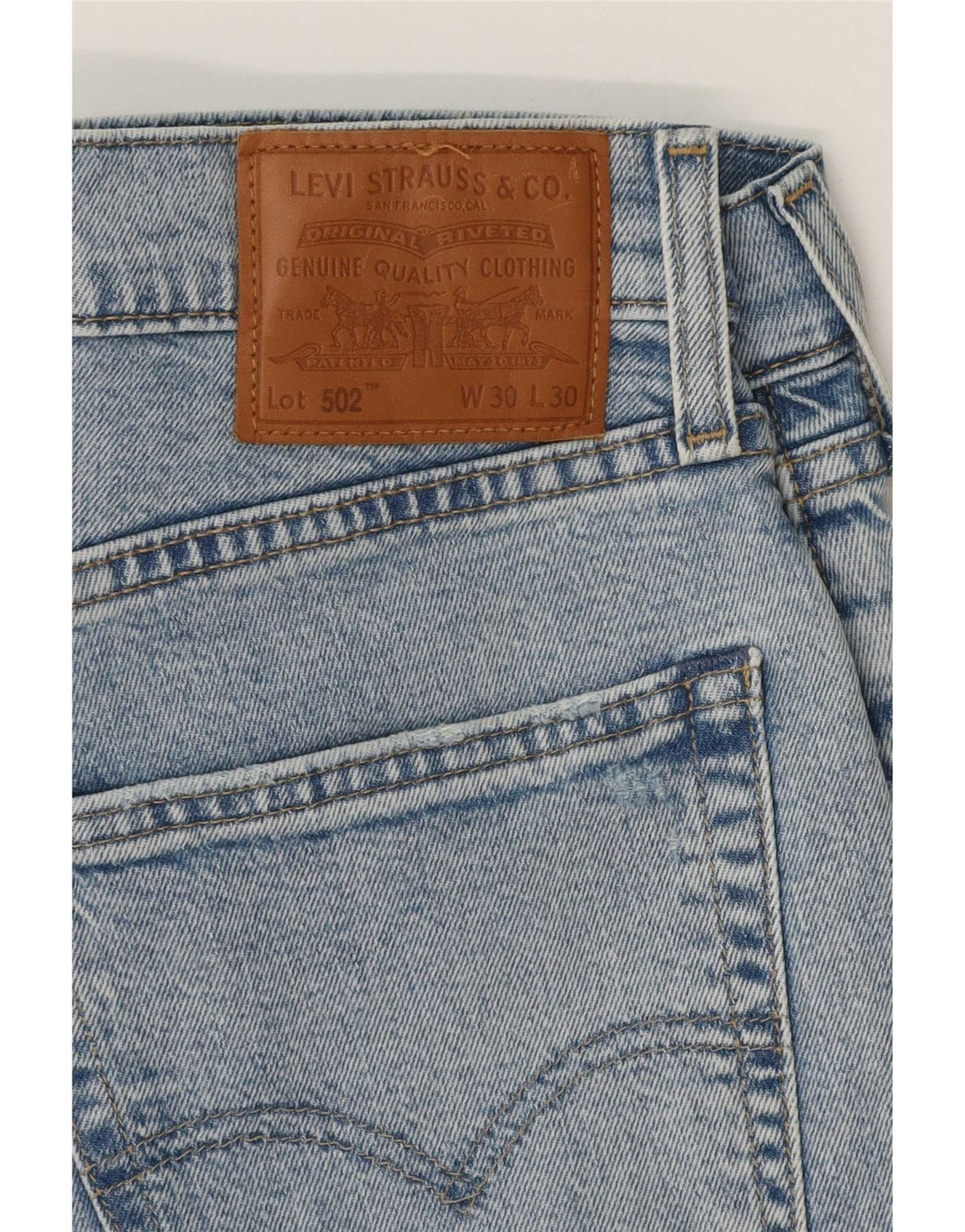 Levi's Uomo 502 Jeans affusolati effetto consumato W30 L30 cotone blu