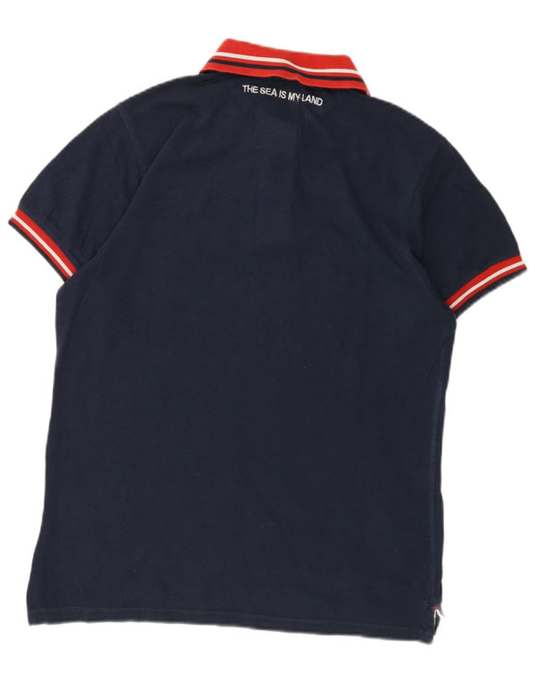 Polo da uomo North Sails Large in cotone color block blu navy
