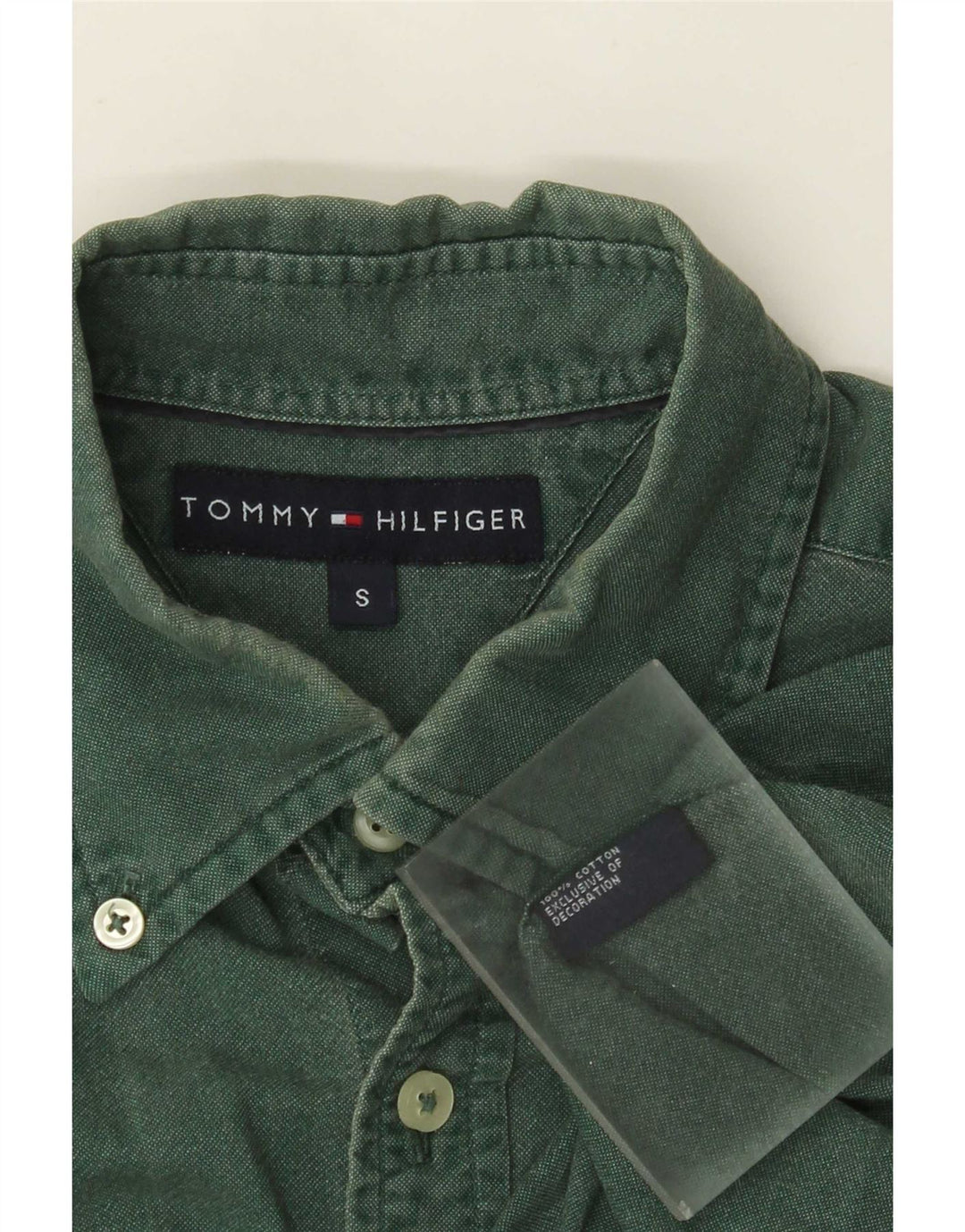 Camicia da uomo Tommy Hilfiger piccola in cotone verde