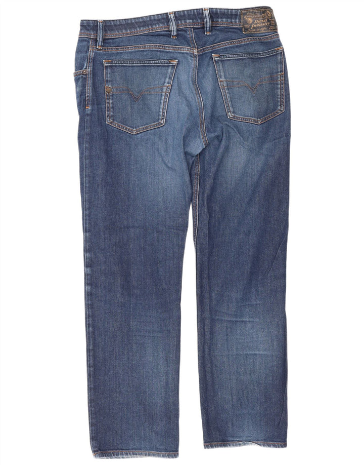 Jeans dritti regolari Waykee da uomo Diesel W34 L28 cotone blu
