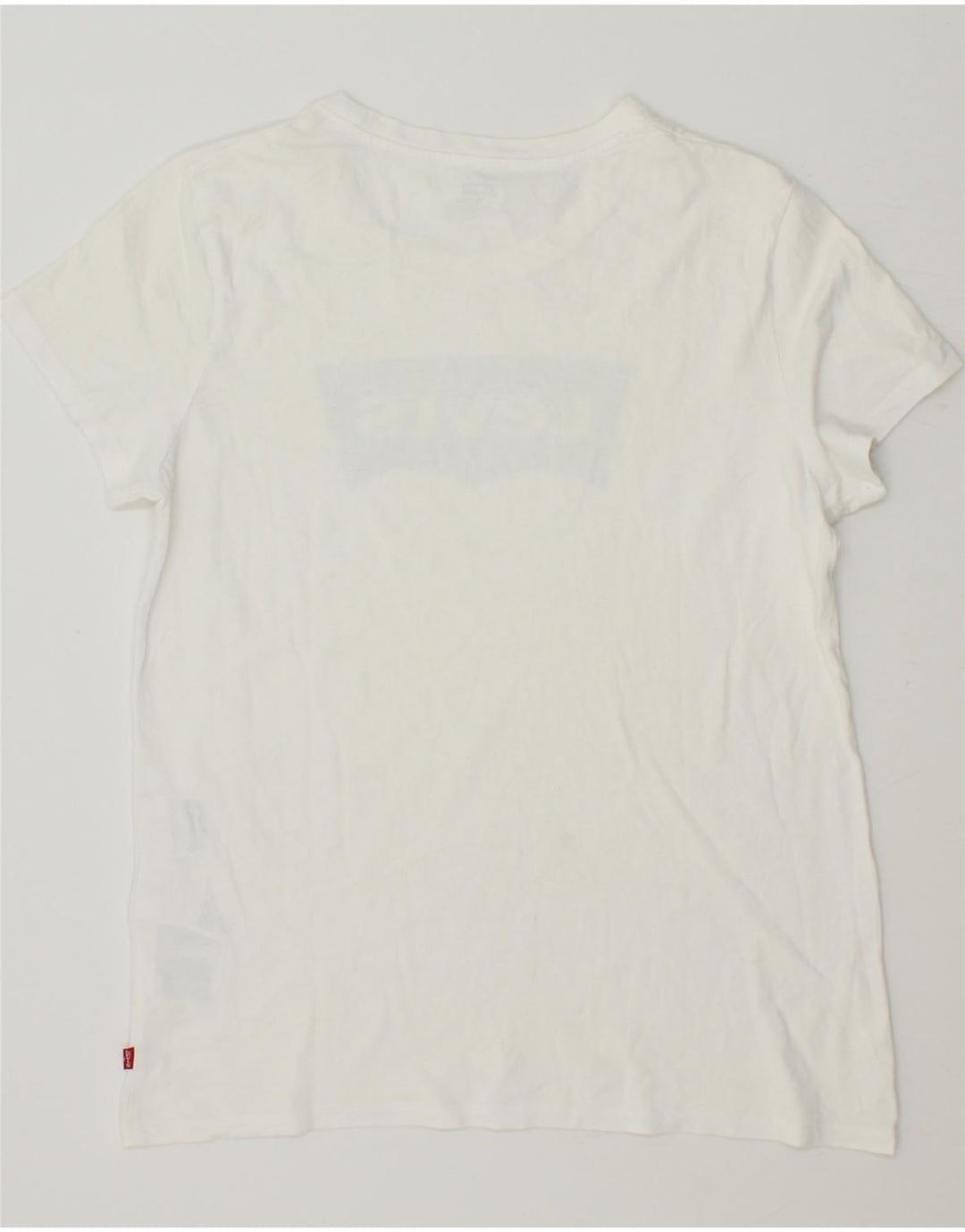 LEVI'S Womens Graphic T-Shirt Top UK 14 Medium White Cotton Vintage Levi's and Second-Hand Levi's from Messina Hembry 