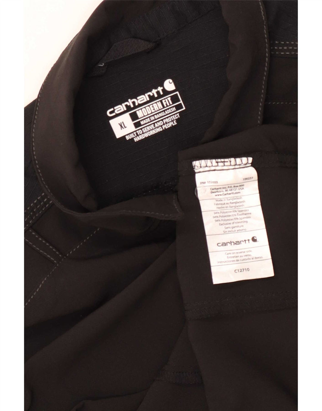 Camicia pullover a maniche corte da uomo Carhartt Modern Fit XL poliestere nero