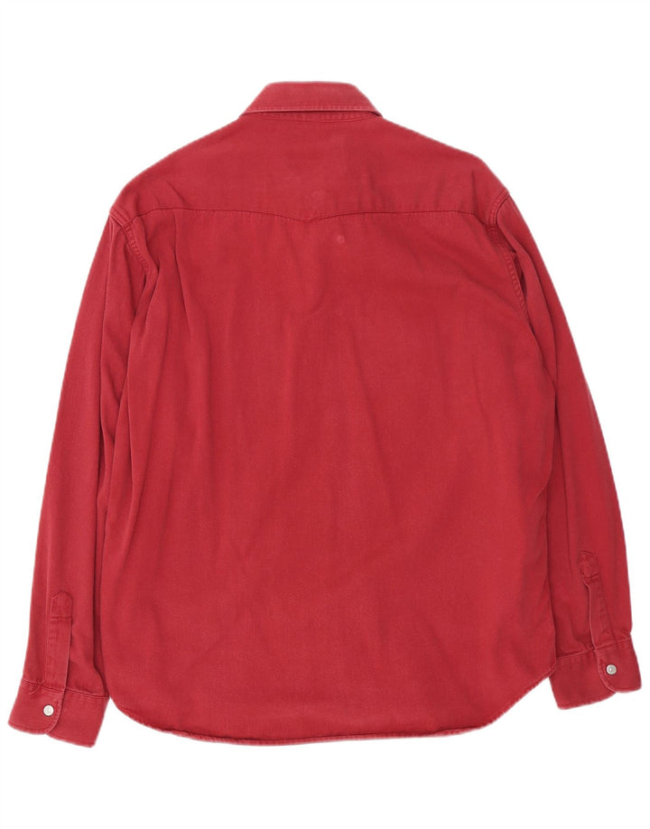 Camicia di jeans da uomo Carrera grande in cotone bordeaux