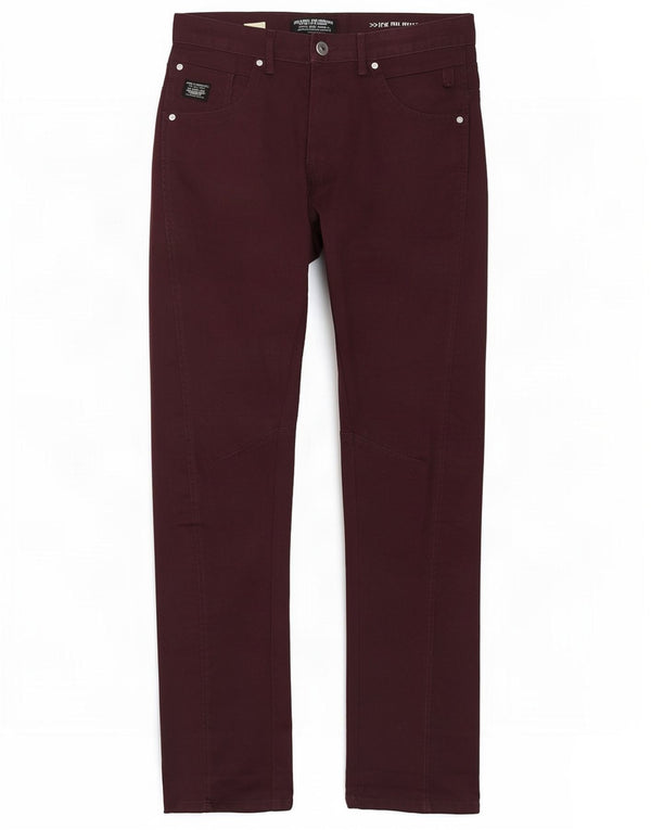 Jack & Jones Pantaloni casual slim a banana da uomo W34 L33 Bordeaux