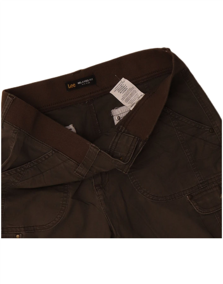 Pantaloncini cargo LEE da donna a vita media con vestibilità rilassata US 6 medi W30 cotone kaki